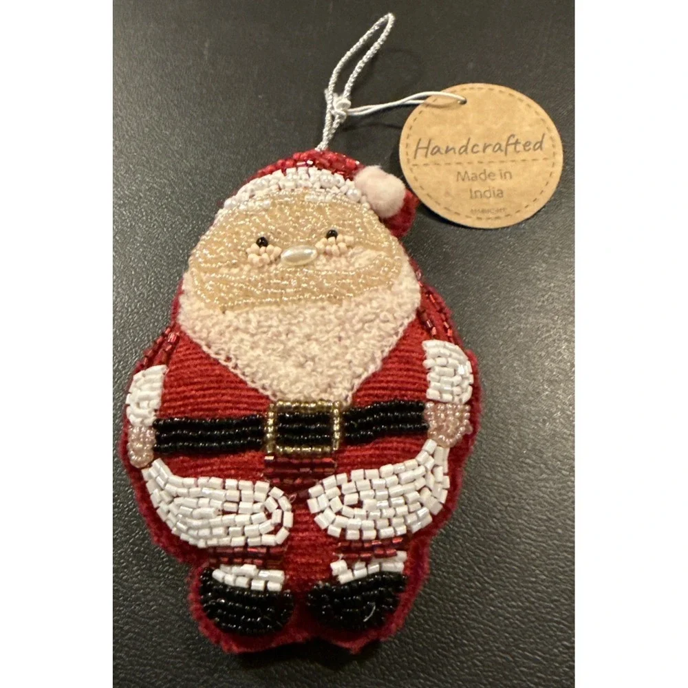 Santa Claus Fabric Embellished Ornament Holiday Christmas‎ Tree NEW